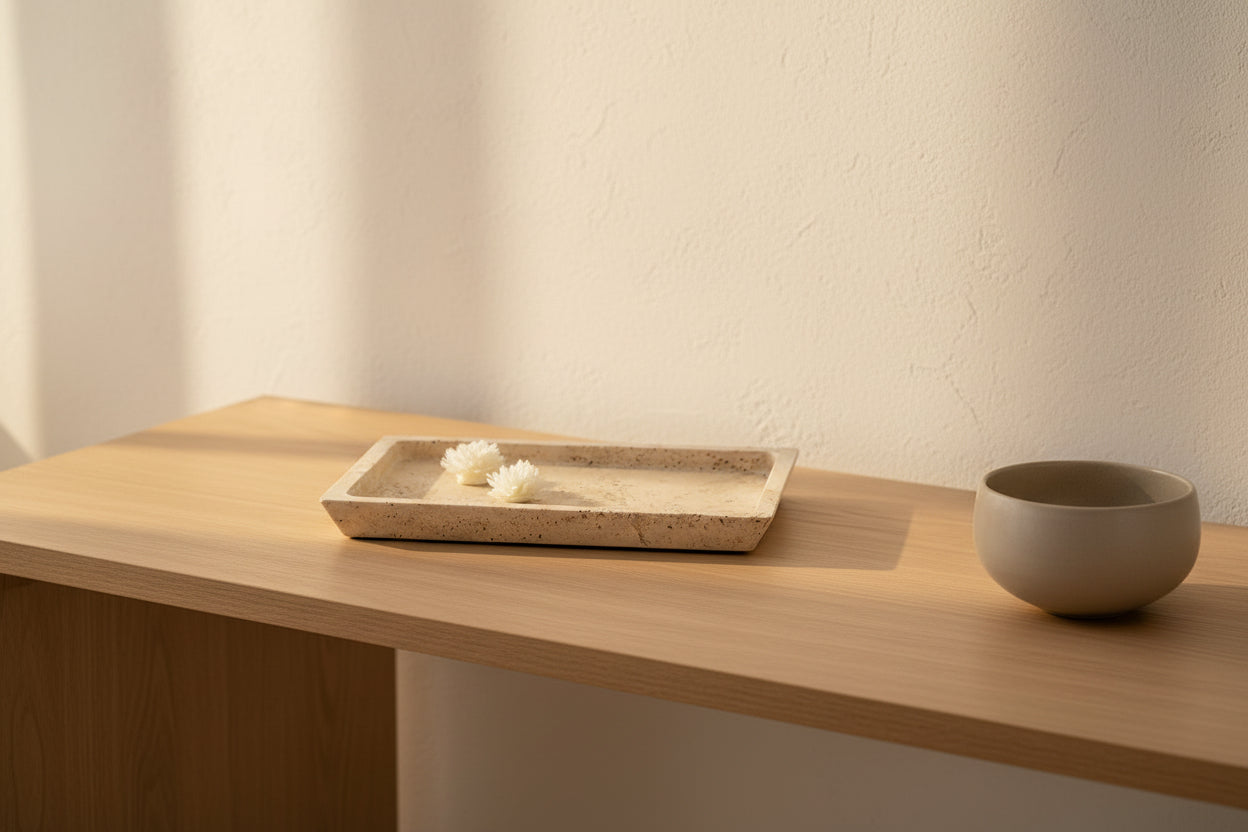 Fancy Natural Marble Rectangular Tray -  Serving Tray-1