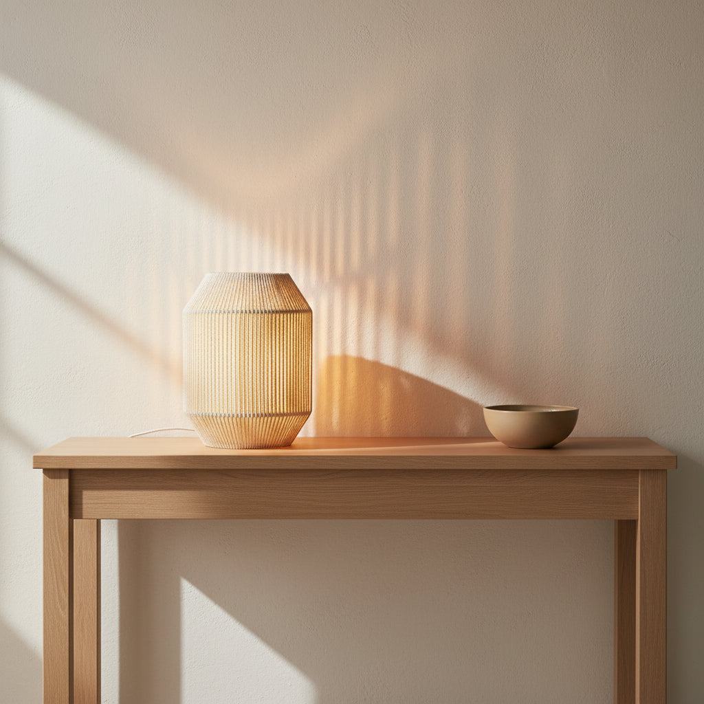 Set of 2 Woven Lamp shade Table Lamps-1