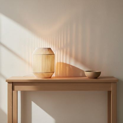 Set of 2 Woven Lamp shade Table Lamps-1