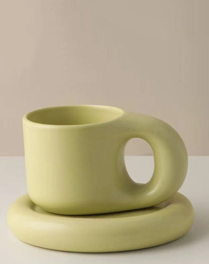 Handcrafted Bauhaus Chubby Mugs