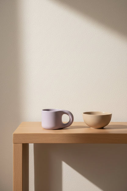 Handcrafted Bauhaus Chubby Mugs