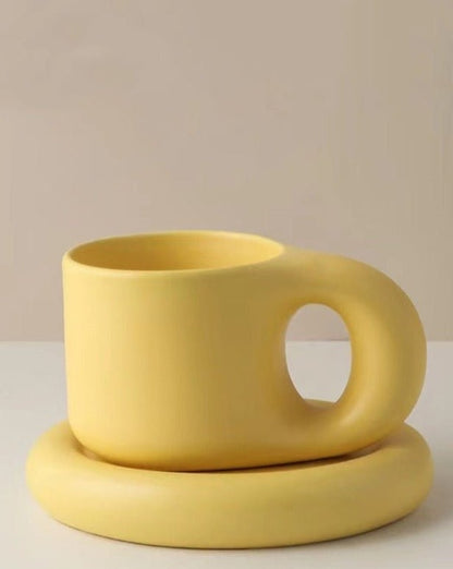 Handcrafted Bauhaus Chubby Mugs